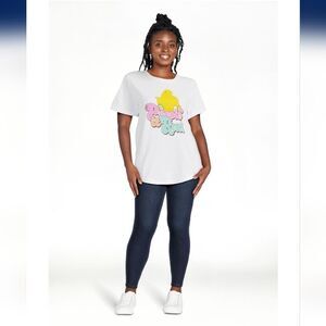 White Graphic T-Shirt with Colorful Print Size Small ( 7-9)